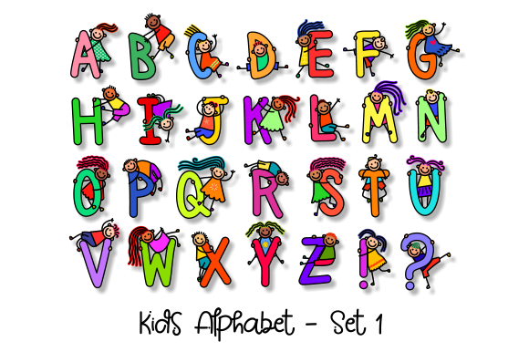 Download Uppercase Kids Alphabet Clipart Set 1 - Uppercase Collection