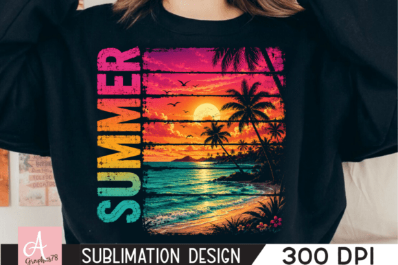 Download Vintage Summer Sunset Beach PNG - Premium Bundle