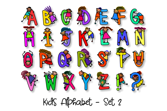 Download Uppercase Kids Alphabet Clipart Set 2 - Premium Resources