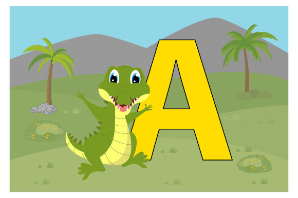 Download Funny Alligator with Uppercase a - Uppercase Collection